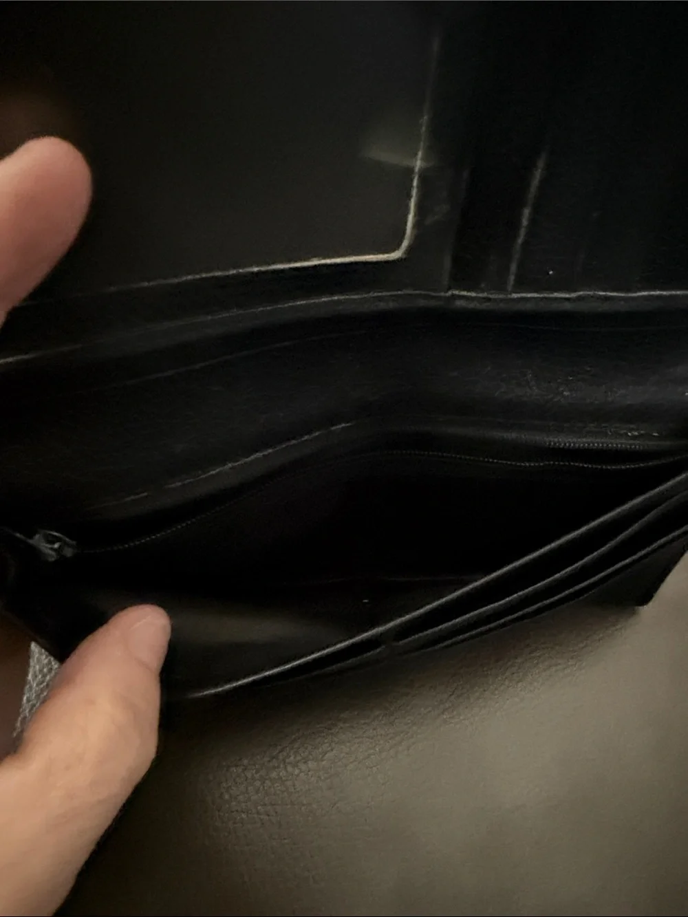 Men's Black Leather wallet Card Holder — Minimal Slim Organizer